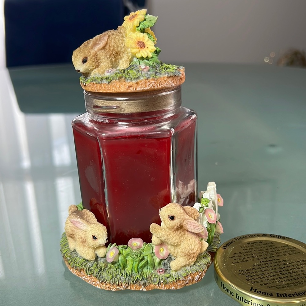 Home Interiors Candle Base , Topper and Candle.